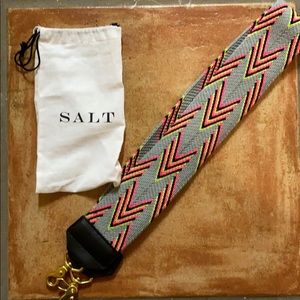 Salt Woven Purse Crossbody Strap Gray Pink Neon